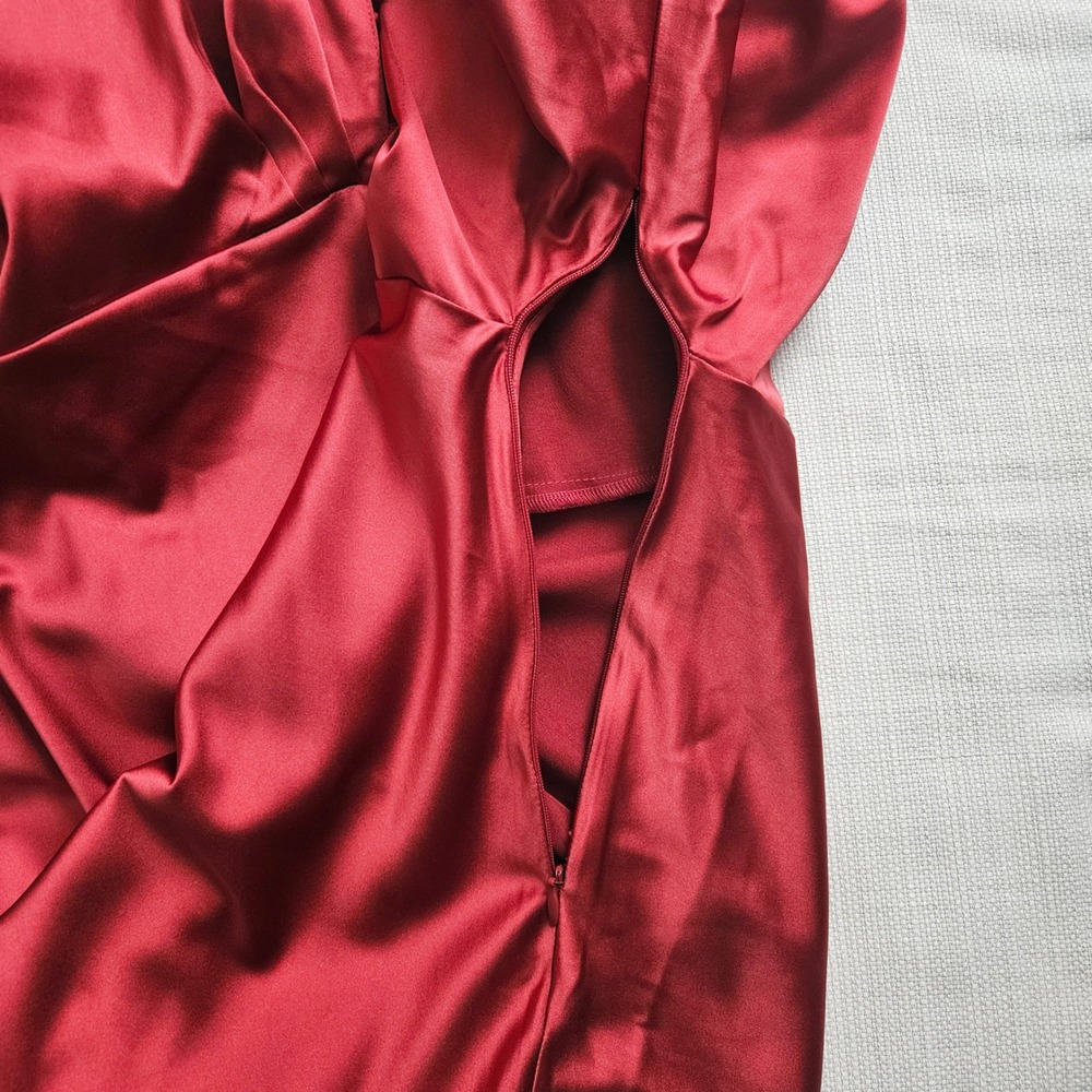Sachin & Babi Anthropologie Midi Dress Womens 10 Satin Balloon Sleeve Romantic - Picture 11 of 13